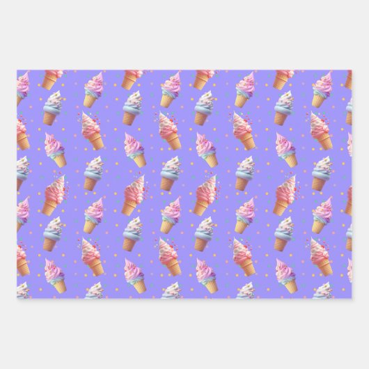 Leuk zacht serveer ijs party design inpakpapier vel (Voorkant 3)