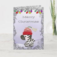 Leuk Zebra in de Kerstkaart van het Pet van de Wol