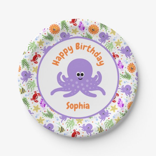 Leuk Zee Dieren Onder het Zee Papieren Bordje (Voorkant)