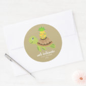 Leuk Zee Schildpad Kerst Ronde Sticker (Envelop)