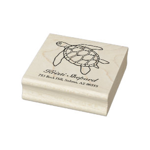 Leuk Zee Turtle Naam Adres Rubberstempel