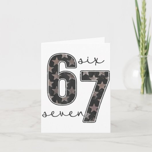 Leuk Zes Zeven 6 7 Meme-ontwerp  Kaart (Voorkant)