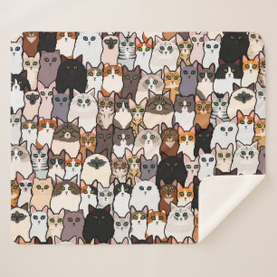 Leuk zo veel katten en Kittens collage Sherpa Deken