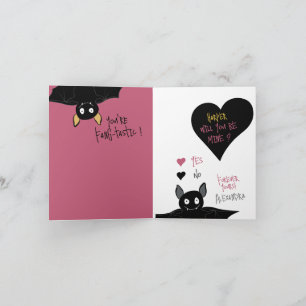 Leuk "Zul je van mij zijn?" Vleermuis Liefde + Val Feestdagen Kaart
