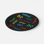 Leuk zwart, 80ste verjaardagsfeestje, herhalende n papieren bordje (Gekanteld)