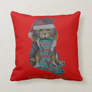 leuk zwart en bruin puppy met Kerstmiskous Kussen
