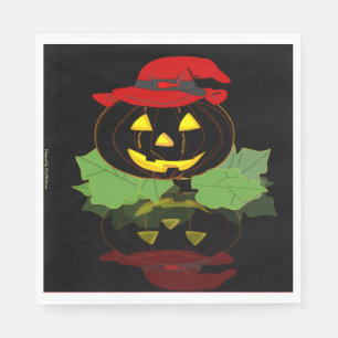 Leuk zwart en Oranje Halloween feest Servet