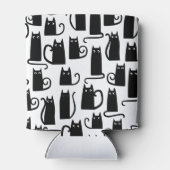 Leuk zwart kattenpatroon blikjeskoeler (Achterkant)