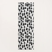 Leuk zwart kattenpatroon yogamat (Achterkant)