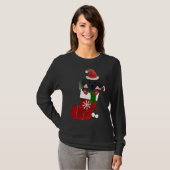 Leuk zwart lab puppy kerst kous t-shirt (Voorkant volledig)