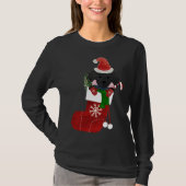 Leuk zwart lab puppy kerst kous t-shirt (Voorkant)