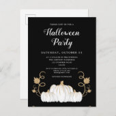 Leuk Zwart Pompoen Halloween Feest Briefkaart (Voorkant / Achterkant)