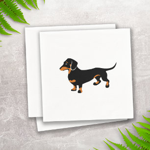 Leuk Zwart weinig en Tan Tekkel - Hond Doxie Servetten