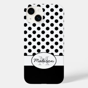 Leuk Zwart Wit polka stippen retro patroon Monogra Case-Mate iPhone 14 Hoesje