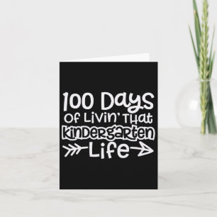Leuke 100 Days Of Livin' That Kindergarten Life Bo Kaart