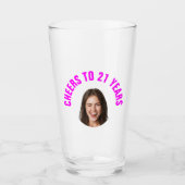 Leuke 21e verjaardag AANGEPASTE TEKST Foto Glas (Voorkant)