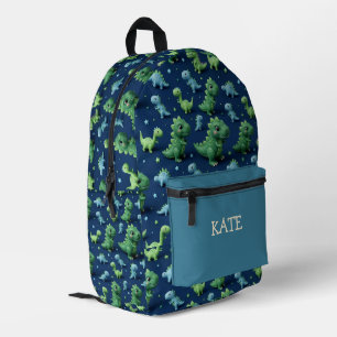 Leuke 3D Dinosaurus Patroon Navy Blauwe Gepersonal Bedrukte Rugzak