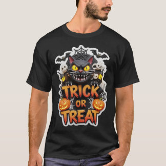 Leuke 3D Halloween-afbeelding met griezelige zwart T-shirt