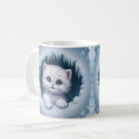 Leuke 3D Kitten Mok Wrap - Koffiekopjes (Voorkant links)