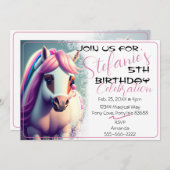 Leuke 3D Spirit Pony 2 Verjaardagsuitnodiging Kaart (Voorkant / Achterkant)