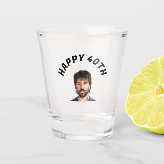 Leuke 40e verjaardag Custom Text Photo Shot Glass Shot Glas (Voorkant)