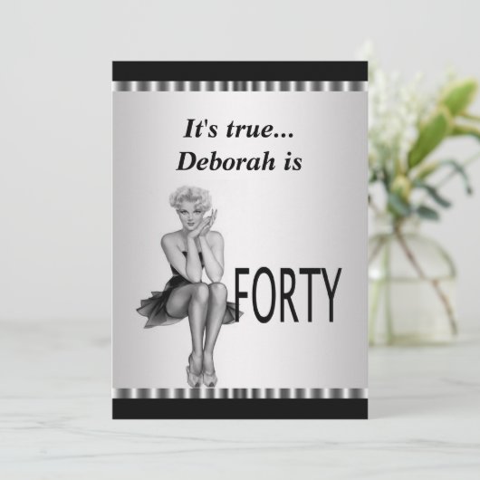 Leuke 40e verjaardag uitnodiging (Staand voorkant)