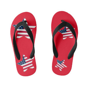 Leuke 4th van juli patriottische VS vlag Star vier Kinder Teenslippers
