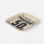 Leuke 50e Verjaardag Oude Krant  Custom Papieren Bordje (Gebogen)