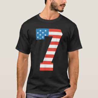 Leuke 7e verjaardag Amerikaanse vlag 4e van juli j T-shirt