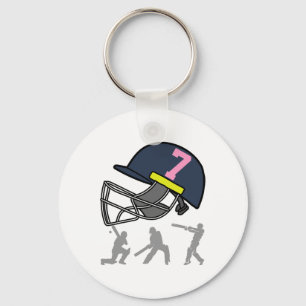 Leuke 7e verjaardag Cricket Speler Jongens Kindere Sleutelhanger