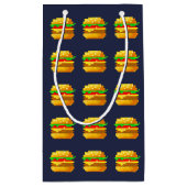 Leuke 8-bit hamburger kleurrijke fast food fun pix klein cadeauzakje (Achterkant)