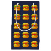 Leuke 8-bit hamburger kleurrijke fast food fun pix klein cadeauzakje (Voorkant)