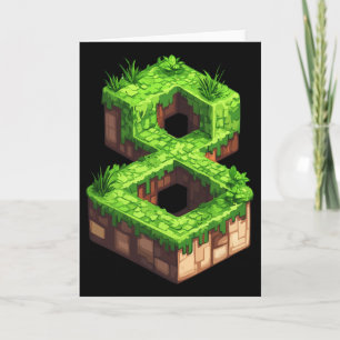Leuke 8e verjaardag nummer 8 videogamer pixel them kaart