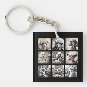 Leuke 9 foto-collage afbeeldingen sleutelhanger