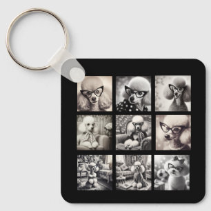 Leuke 9 foto-collage afbeeldingen sleutelhanger