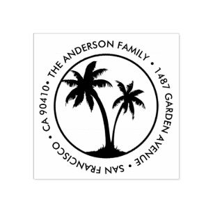 Leuke aangepaste adresstempel met palmbomen rubberstempel