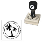 Leuke aangepaste adresstempel met palmbomen 	rubberstempel (Gestempeld)