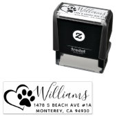 Leuke aangepaste hond adres stempel met hart (In situ)