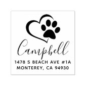 Leuke aangepaste hond adres stempel met hart en po (Design)