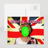 Leuke aangepaste punk Queen kerstgroet… Feestdagenkaart (Voorkant / Achterkant)