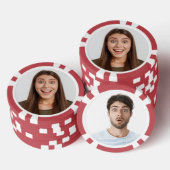 Leuke aangepaste twee foto beeld bruiloft feest sp poker chips (Opstapeling)