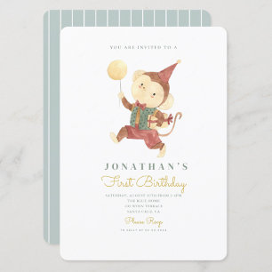 Leuke Aap & Ballon Eerste Verjaardag 1e Verjaardag Kaart