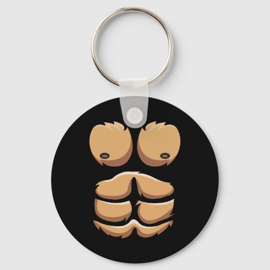 Leuke Aap Gorilla Borst Kostuum Halloween Sleutelhanger (Voorkant)