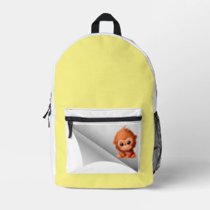 Leuke aap onder de pleister bedrukte rugzak