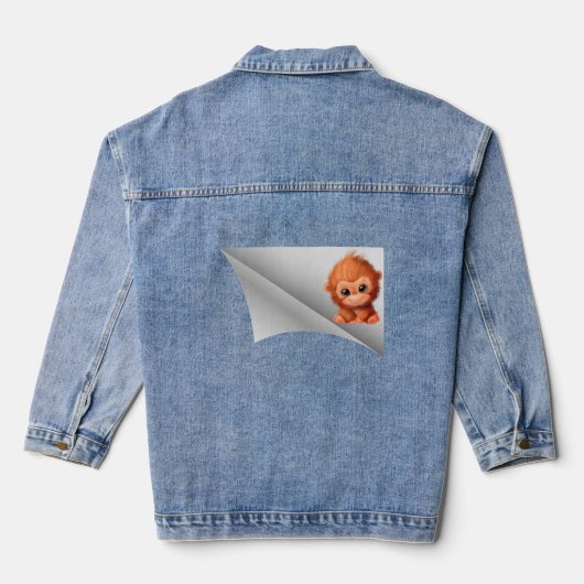 Leuke aap onder de pleister denim jacket (Achterkant)