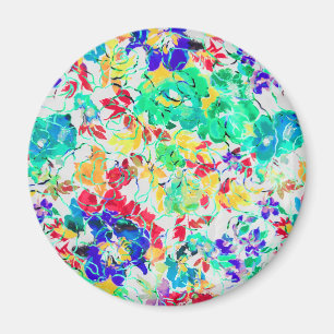 Leuke abstracte bloem motief legpuzzel magneet