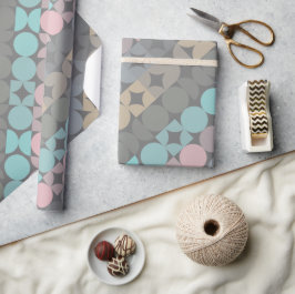 Leuke Abstracte Circles Squares Popart Pattern Cadeaupapier