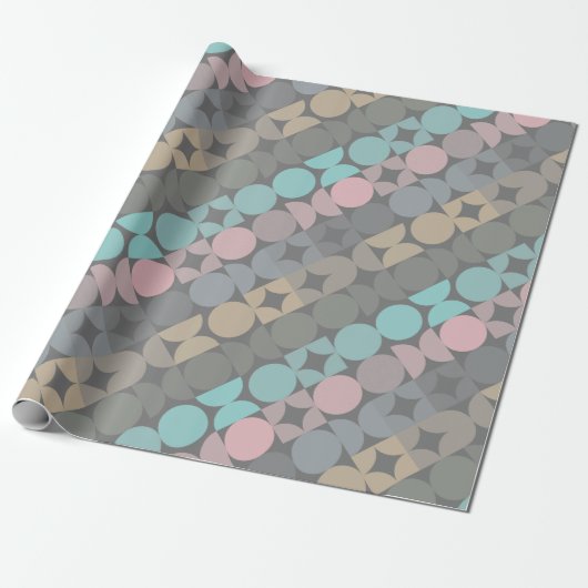 Leuke Abstracte Circles Squares Popart Pattern Cadeaupapier (Uitgerold)