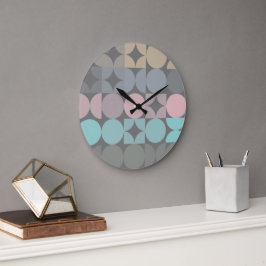Leuke Abstracte Circles Squares Popart Pattern Grote Klok