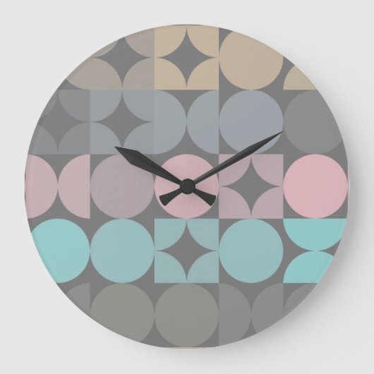 Leuke Abstracte Circles Squares Popart Pattern Grote Klok (Voorkant)